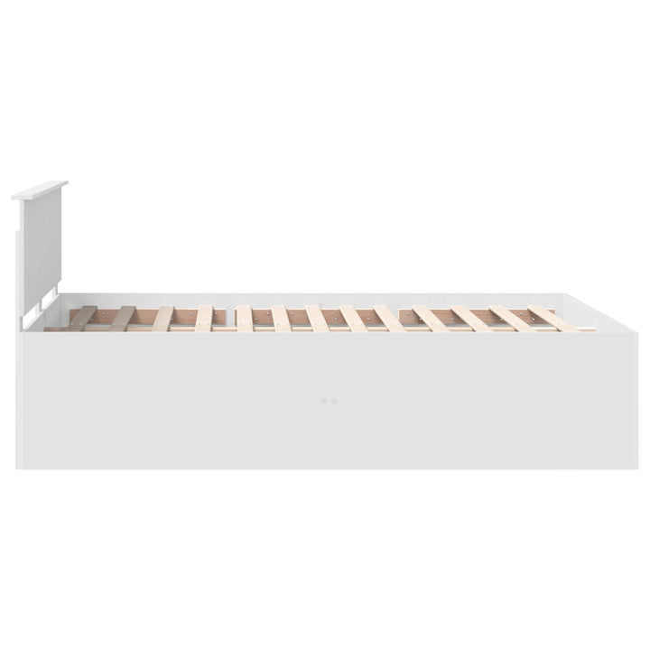 Sengestel med hovedgærde Hvid 160 x 200 cm Konstrueret træ