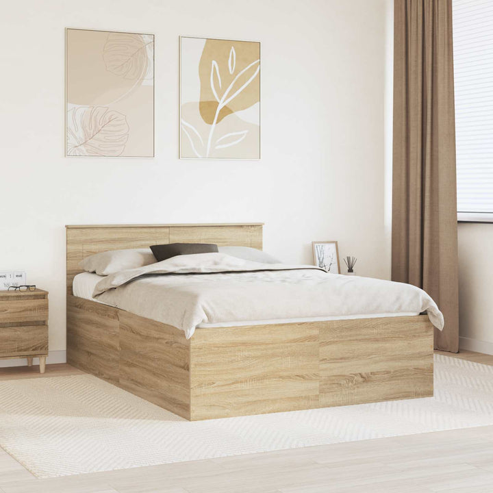 Sengestel med hovedgærde Sonoma eg 150 x 200 cm Konstrueret træ