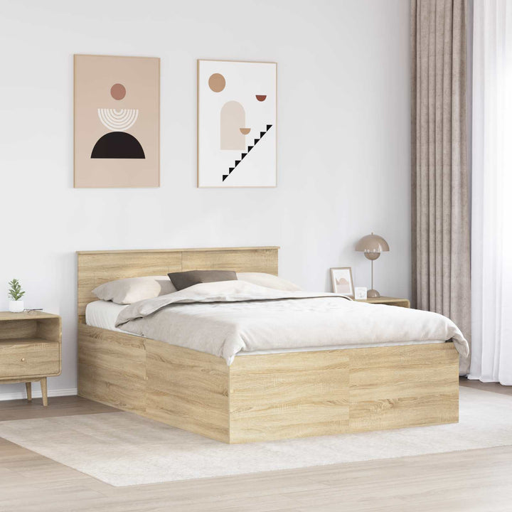 Sengestel med hovedgærde Sonoma eg 150 x 200 cm Konstrueret træ