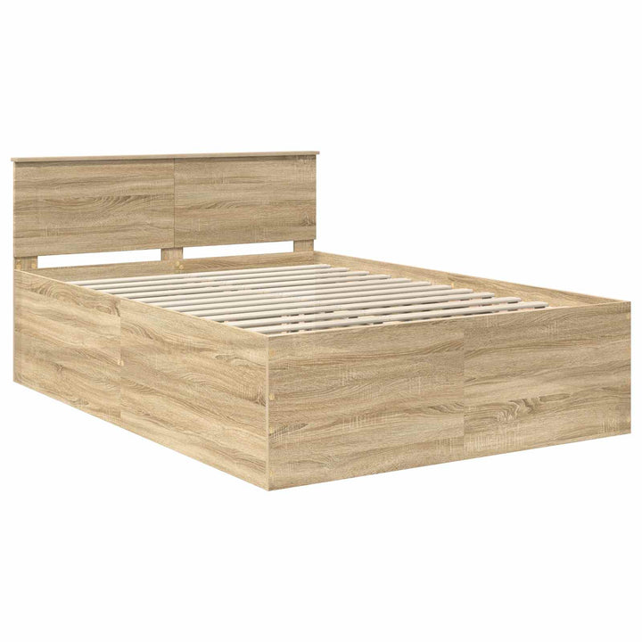 Sengestel med hovedgærde Sonoma eg 150 x 200 cm Konstrueret træ