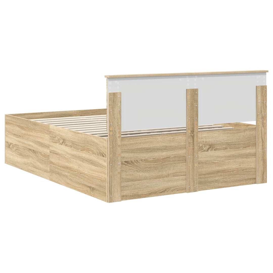 Sengestel med hovedgærde Sonoma eg 150 x 200 cm Konstrueret træ