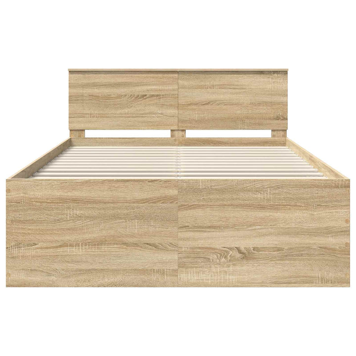 Sengestel med hovedgærde Sonoma eg 150 x 200 cm Konstrueret træ