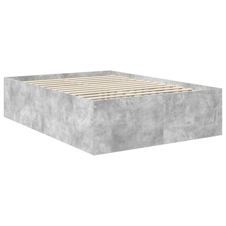 Sengestel med hovedgærde Beton Grå 150 x 200 cm Konstrueret træ