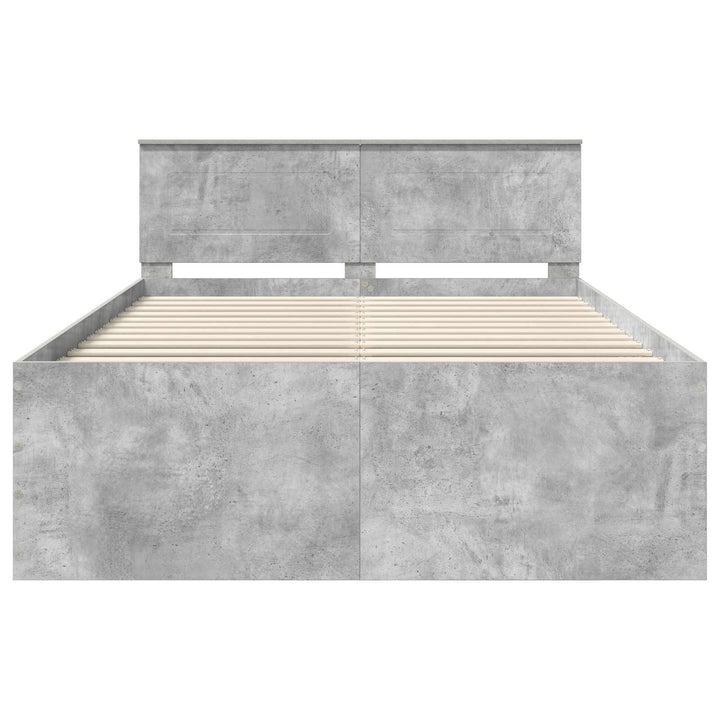 Sengestel med hovedgærde Beton Grå 150 x 200 cm Konstrueret træ