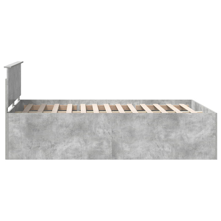 Sengestel med hovedgærde Beton Grå 150 x 200 cm Konstrueret træ