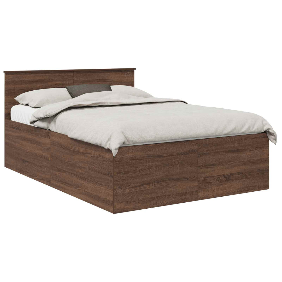 Sengestel med hovedgærde Brun eg 150 x 200 cm Konstrueret træ