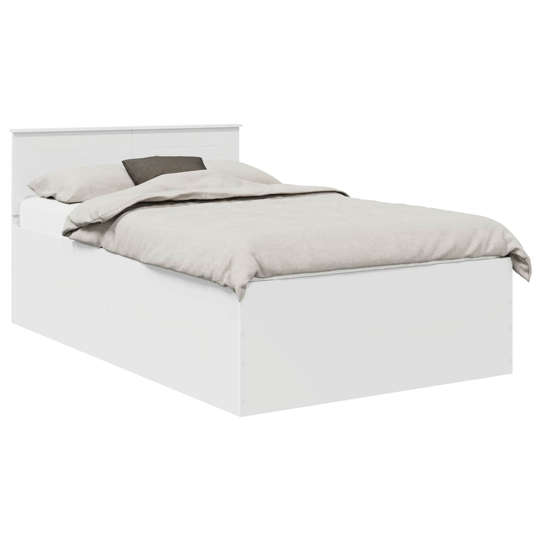 Sengestel med hovedgærde Hvid 135 x 190 cm Konstrueret træ