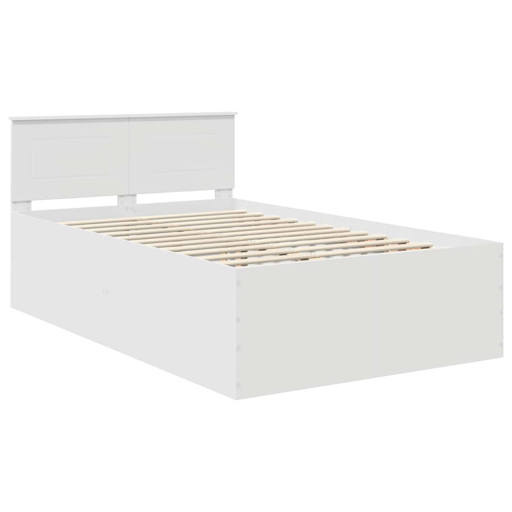 Sengestel med hovedgærde Hvid 135 x 190 cm Konstrueret træ
