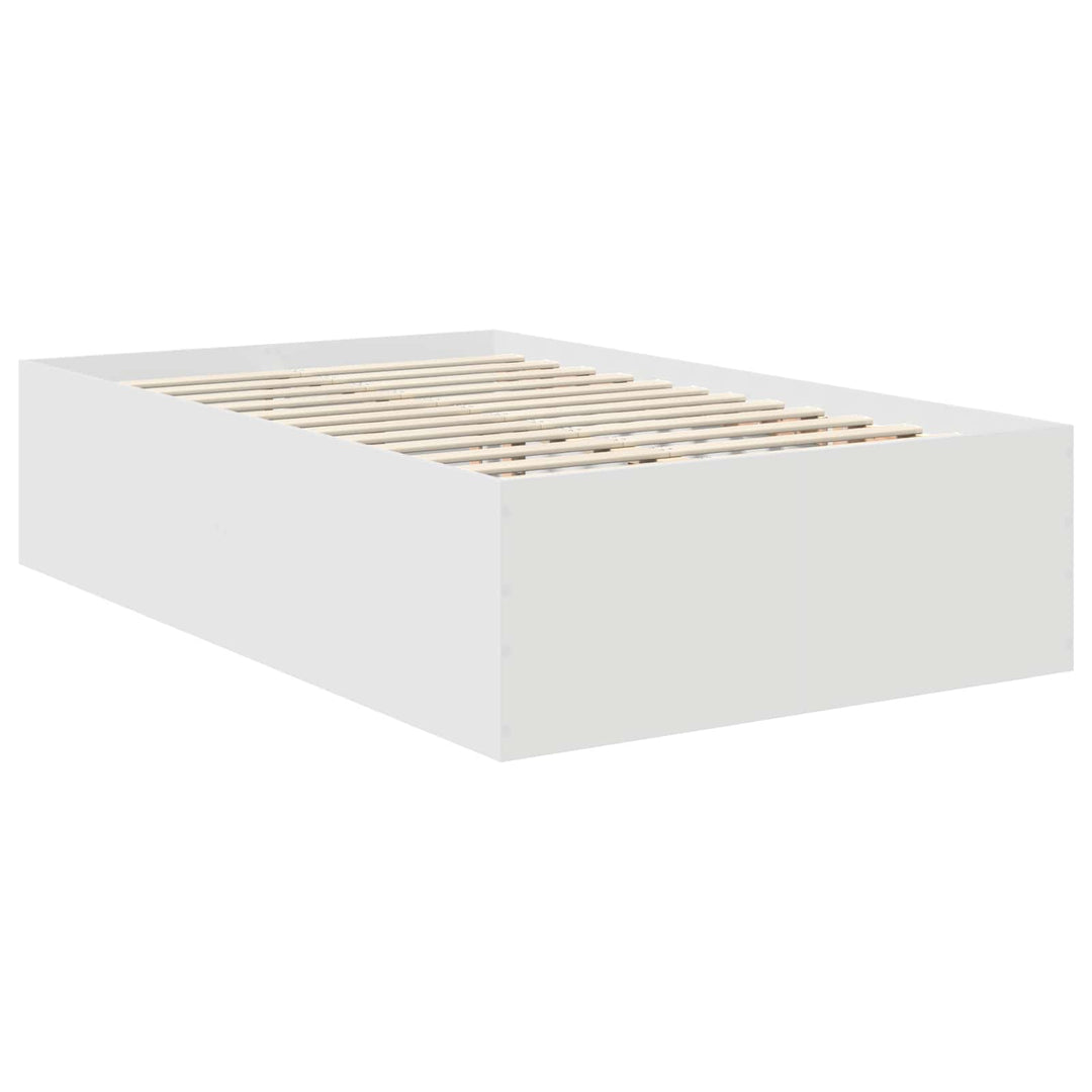 Sengestel med hovedgærde Hvid 135 x 190 cm Konstrueret træ