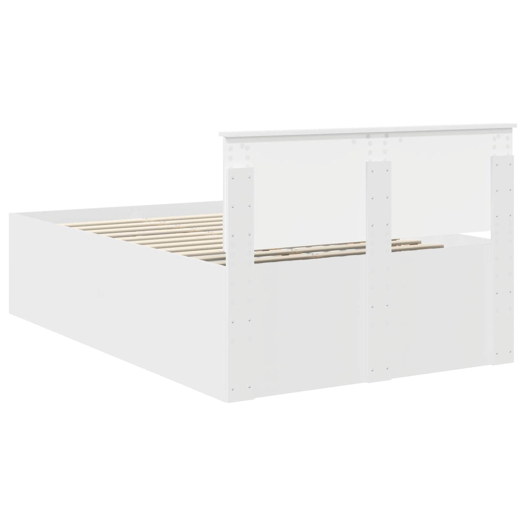 Sengestel med hovedgærde Hvid 135 x 190 cm Konstrueret træ