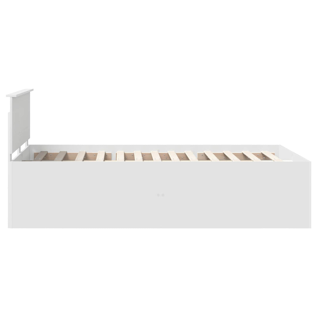 Sengestel med hovedgærde Hvid 135 x 190 cm Konstrueret træ