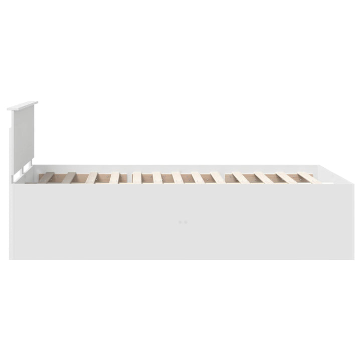 Sengestel med hovedgærde Hvid 135 x 190 cm Konstrueret træ