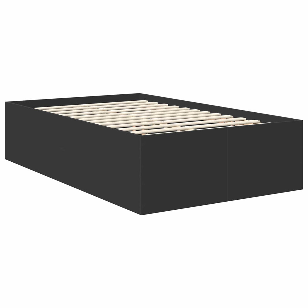 Sengestel med hovedgærde Sort 135 x 190 cm Konstrueret træ