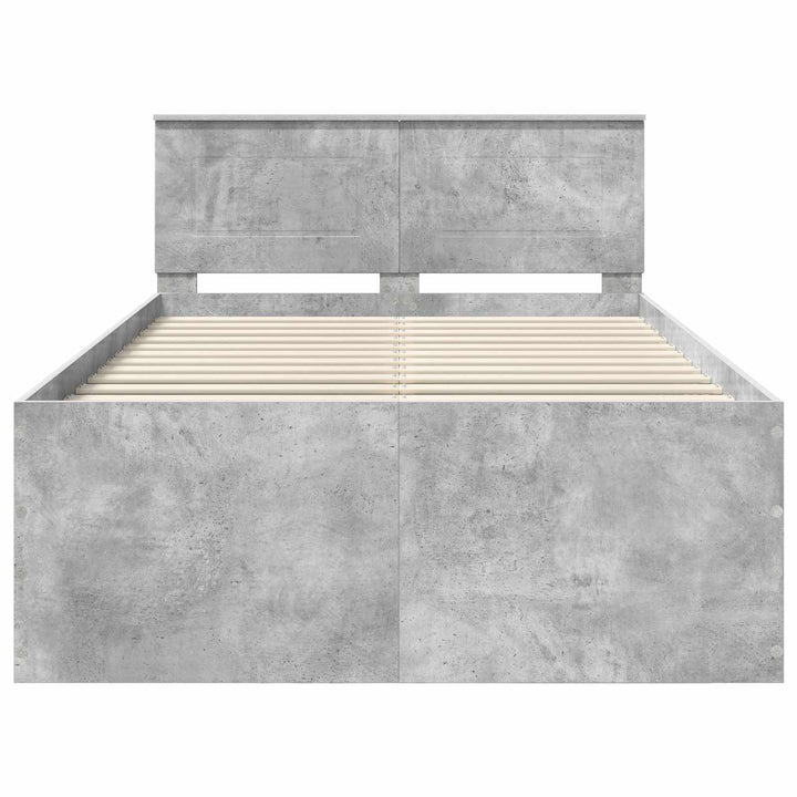 Sengestel med hovedgærde Beton Grå 135 x 190 cm Konstrueret træ