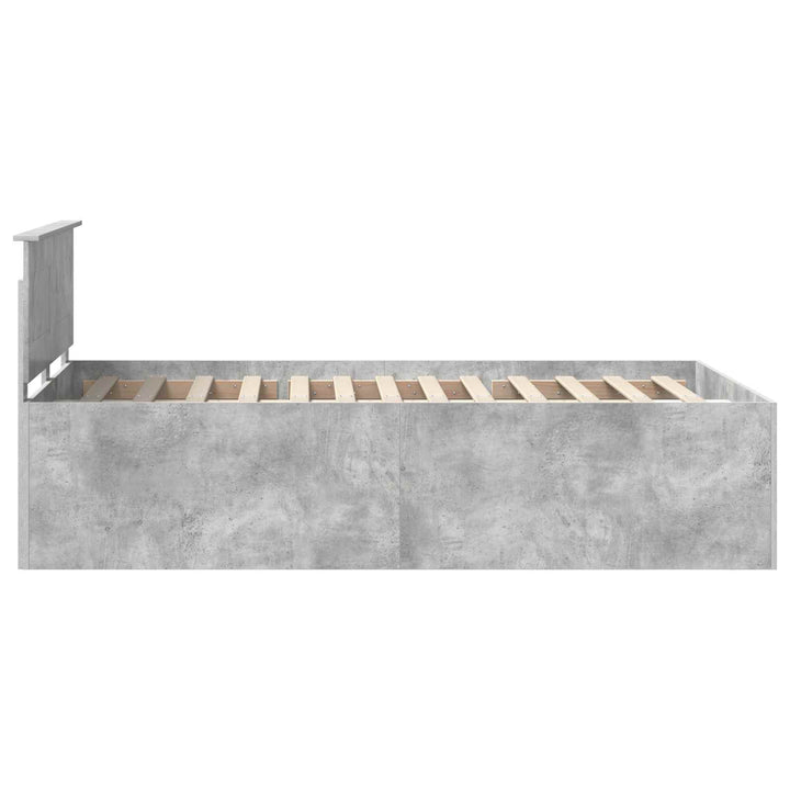 Sengestel med hovedgærde Beton Grå 135 x 190 cm Konstrueret træ