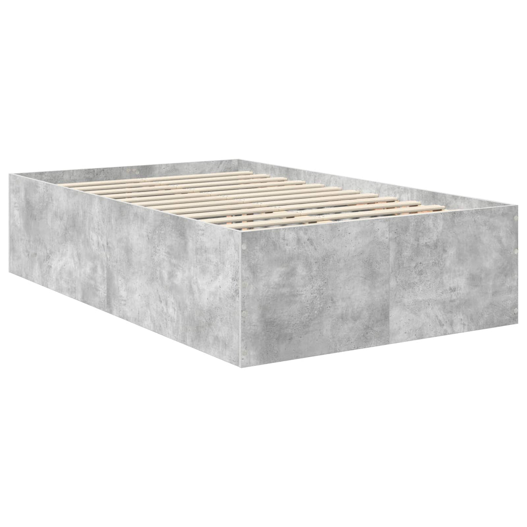 Sengestel med hovedgærde Beton Grå 120 x 190 cm Konstrueret træ