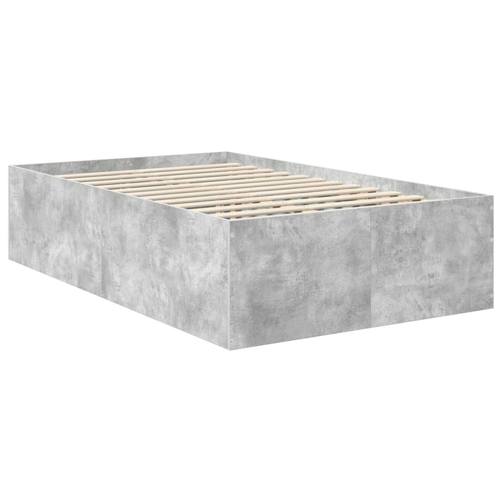 Sengestel med hovedgærde Beton Grå 120 x 190 cm Konstrueret træ