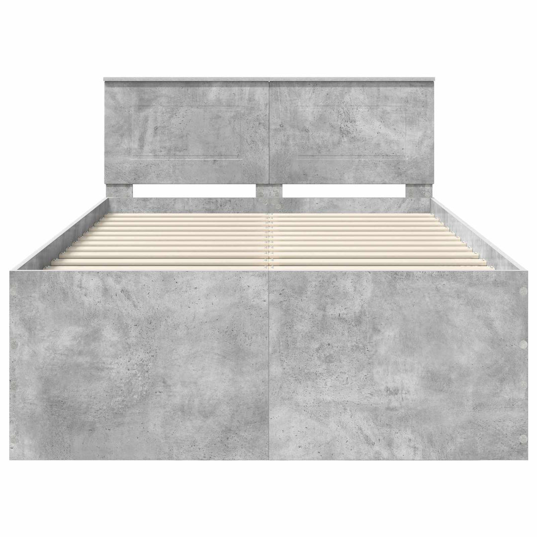 Sengestel med hovedgærde Beton Grå 120 x 190 cm Konstrueret træ