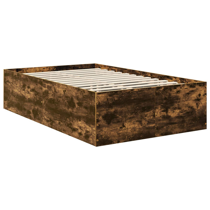 Sengestel med hovedgærde Røget eg 120 x 190 cm Konstrueret træ