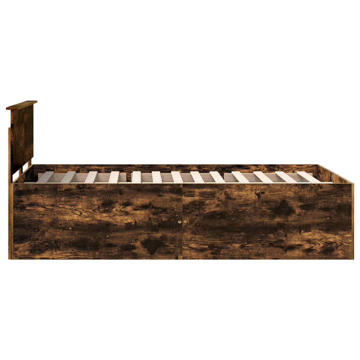 Sengestel med hovedgærde Røget eg 120 x 190 cm Konstrueret træ