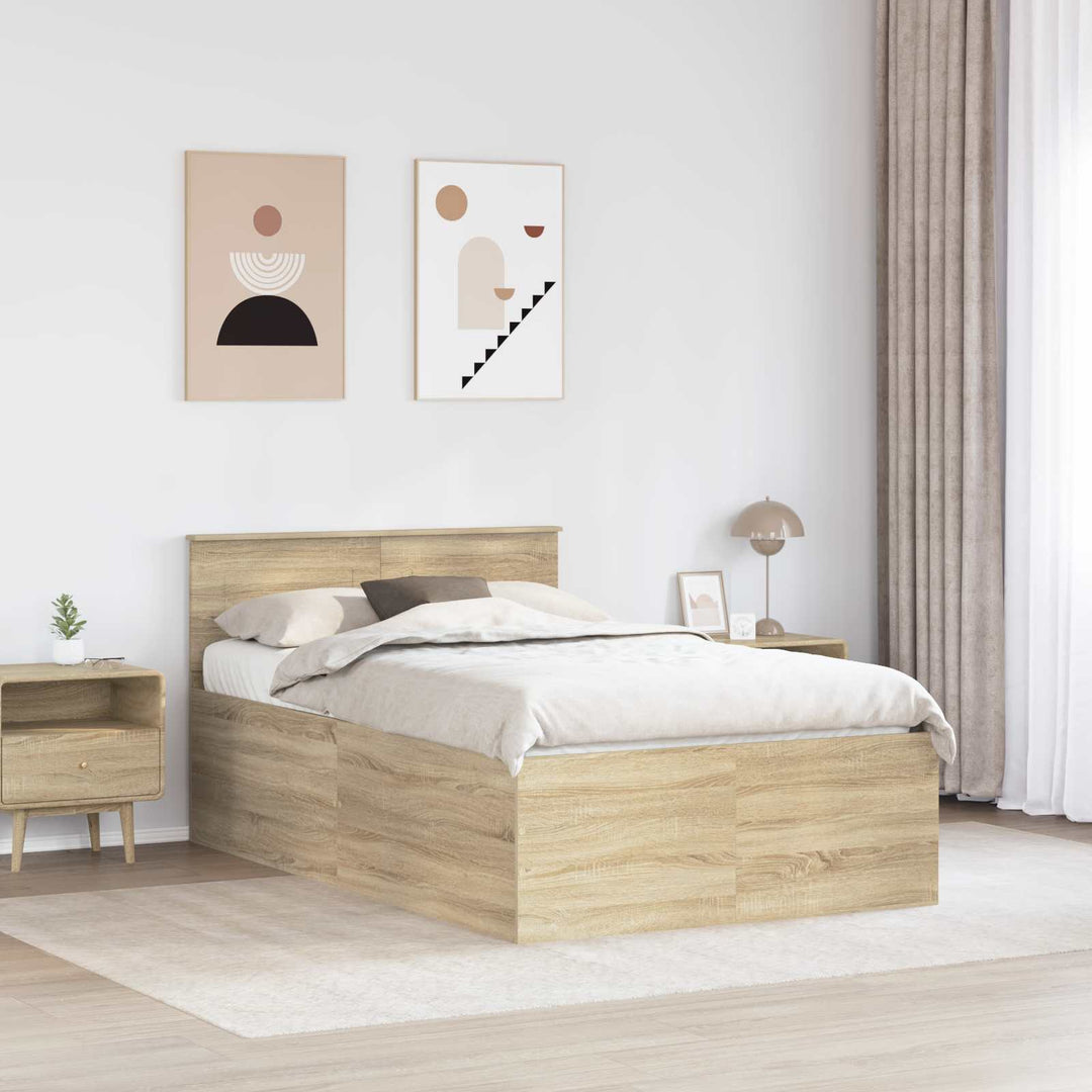 Sengestel med hovedgærde Sonoma eg 120 x 200 cm Konstrueret træ