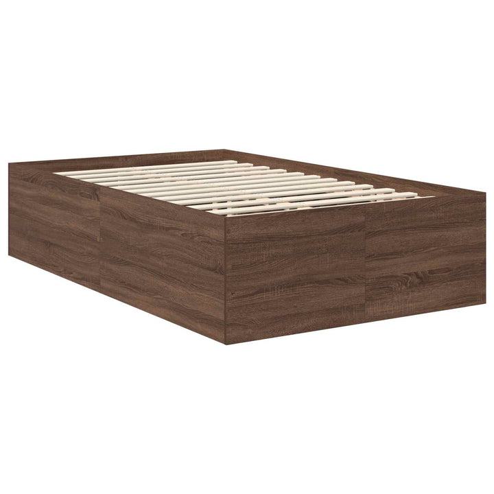 Sengestel med hovedgærde Brun eg 120 x 200 cm Konstrueret træ