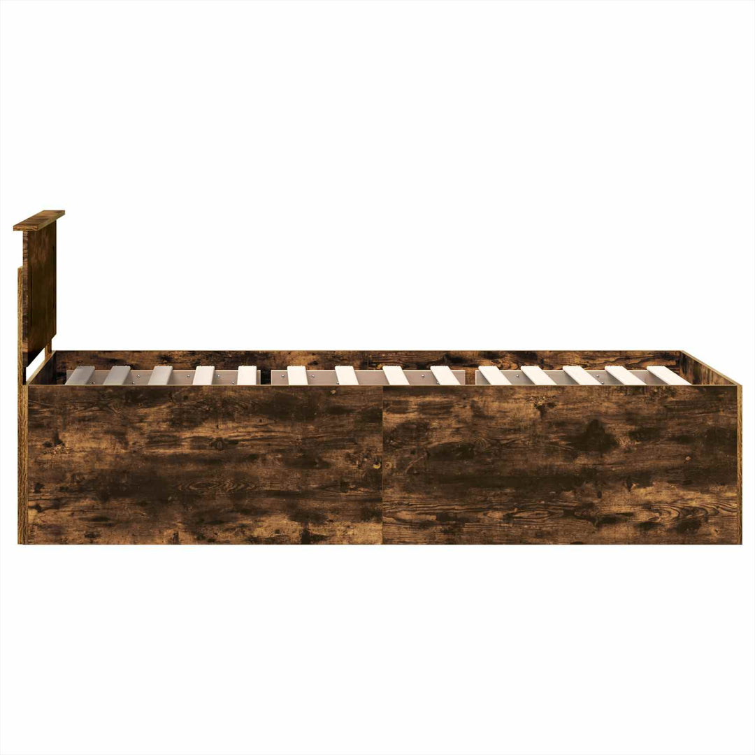 Sengestel med hovedgærde Røget eg 90 x 190 cm Konstrueret træ
