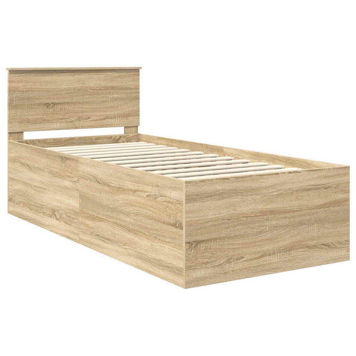 Sengestel med hovedgærde Sonoma eg 90 x 200 cm Konstrueret træ