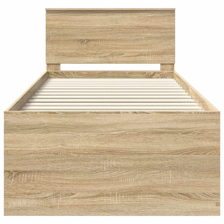 Sengestel med hovedgærde Sonoma eg 90 x 200 cm Konstrueret træ