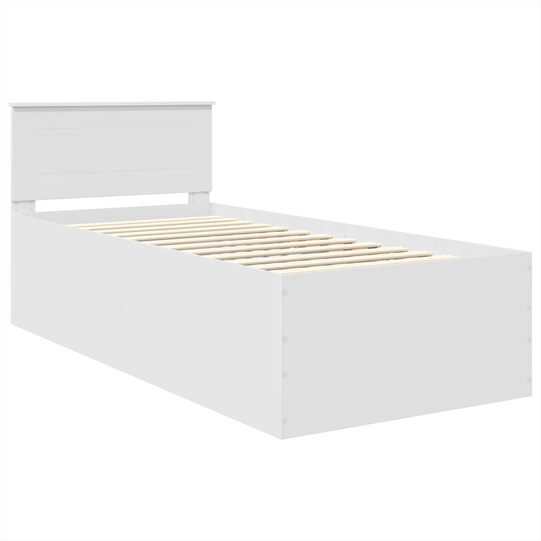 Sengestel med hovedgærde Hvid 75 x 190 cm Konstrueret træ