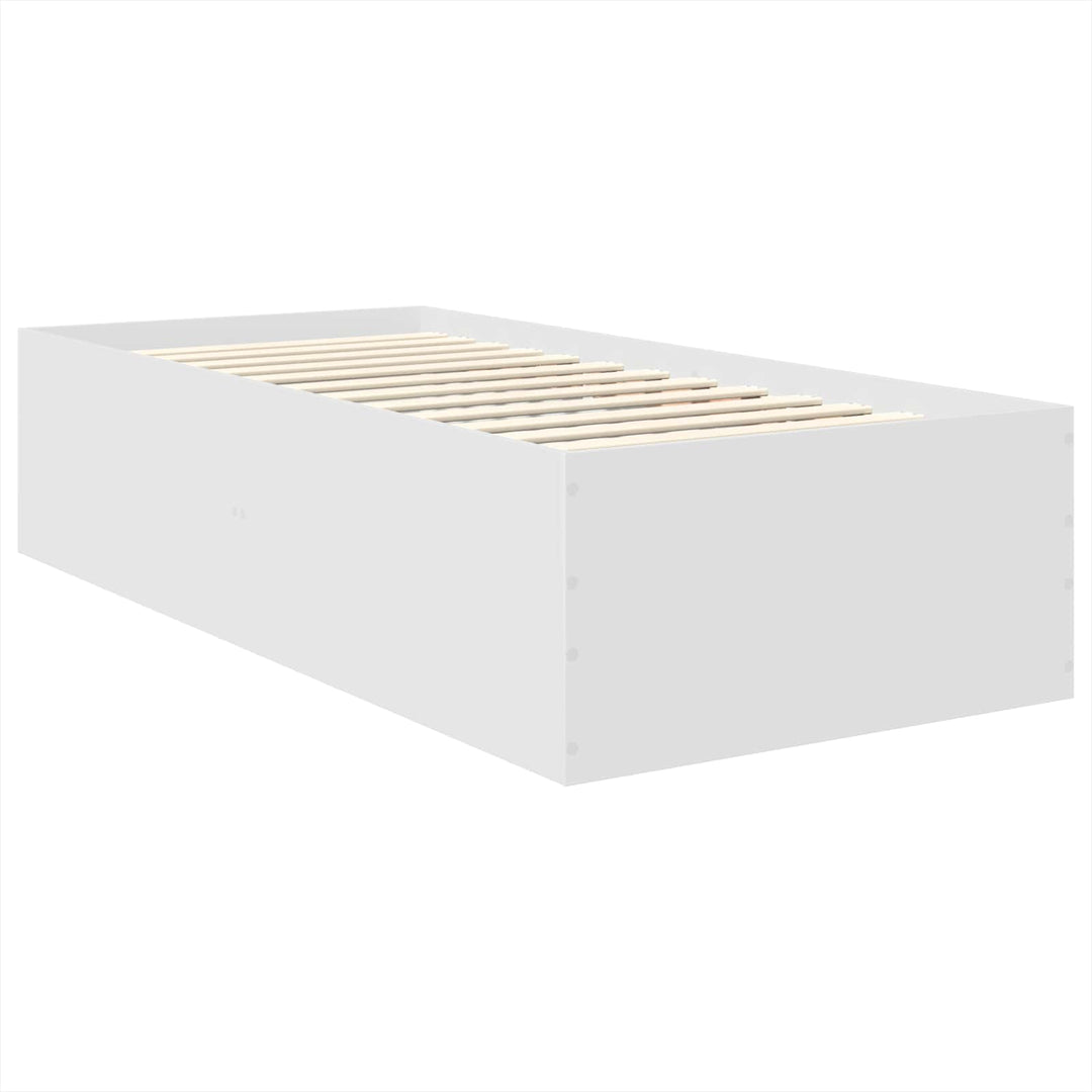 Sengestel med hovedgærde Hvid 75 x 190 cm Konstrueret træ