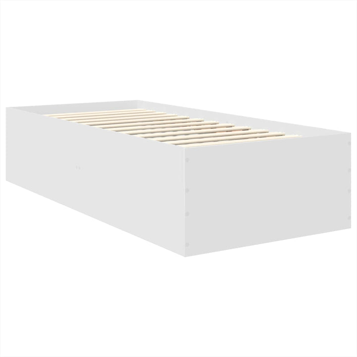 Sengestel med hovedgærde Hvid 75 x 190 cm Konstrueret træ