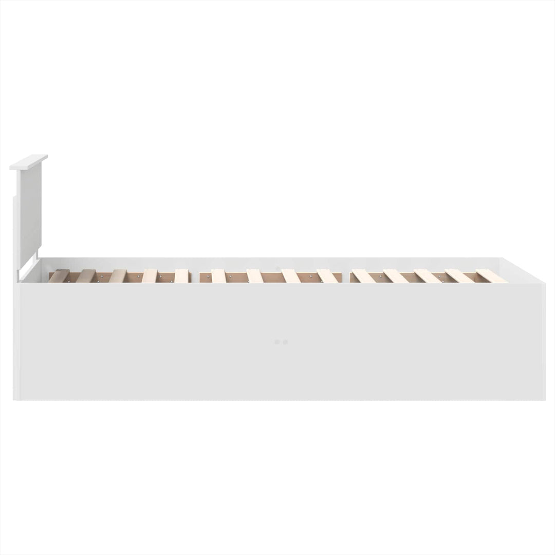 Sengestel med hovedgærde Hvid 75 x 190 cm Konstrueret træ