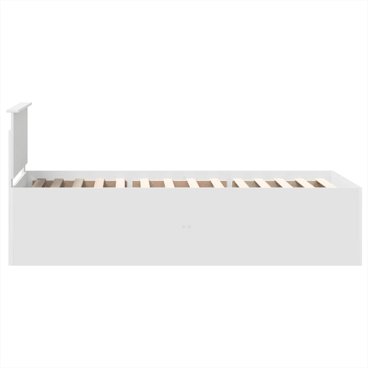Sengestel med hovedgærde Hvid 75 x 190 cm Konstrueret træ