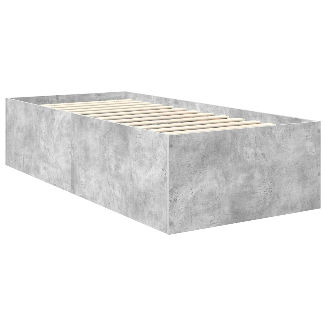 Sengestel med hovedgærde Beton Grå 75 x 190 cm Konstrueret træ