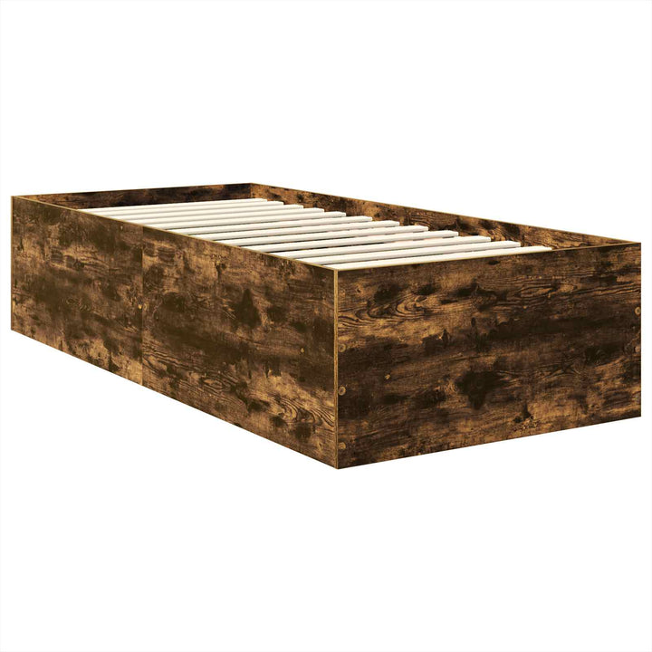 Sengestel med hovedgærde Røget eg 75 x 190 cm Konstrueret træ