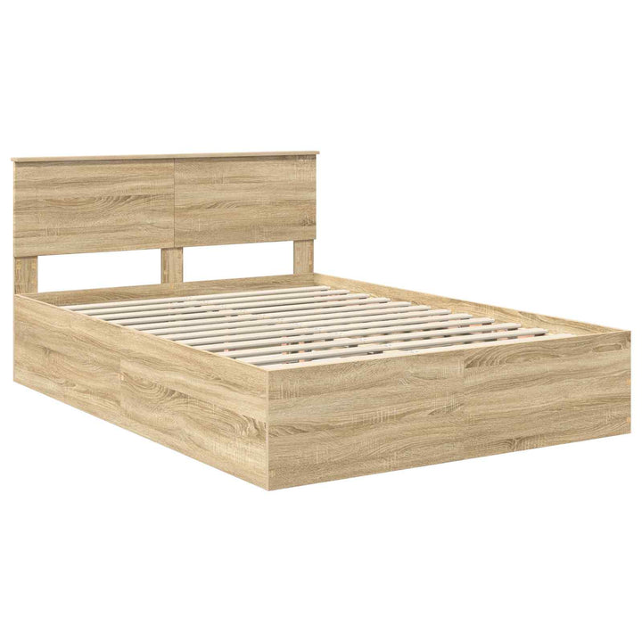 Sengestel med hovedgærde Sonoma eg 150 x 200 cm Konstrueret træ