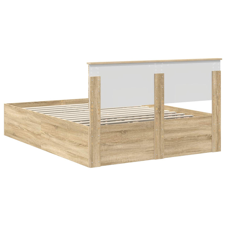 Sengestel med hovedgærde Sonoma eg 150 x 200 cm Konstrueret træ