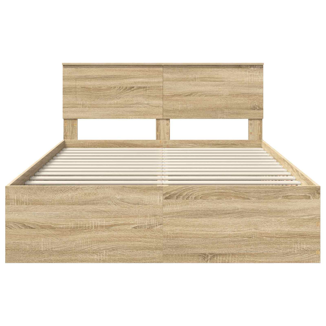Sengestel med hovedgærde Sonoma eg 150 x 200 cm Konstrueret træ