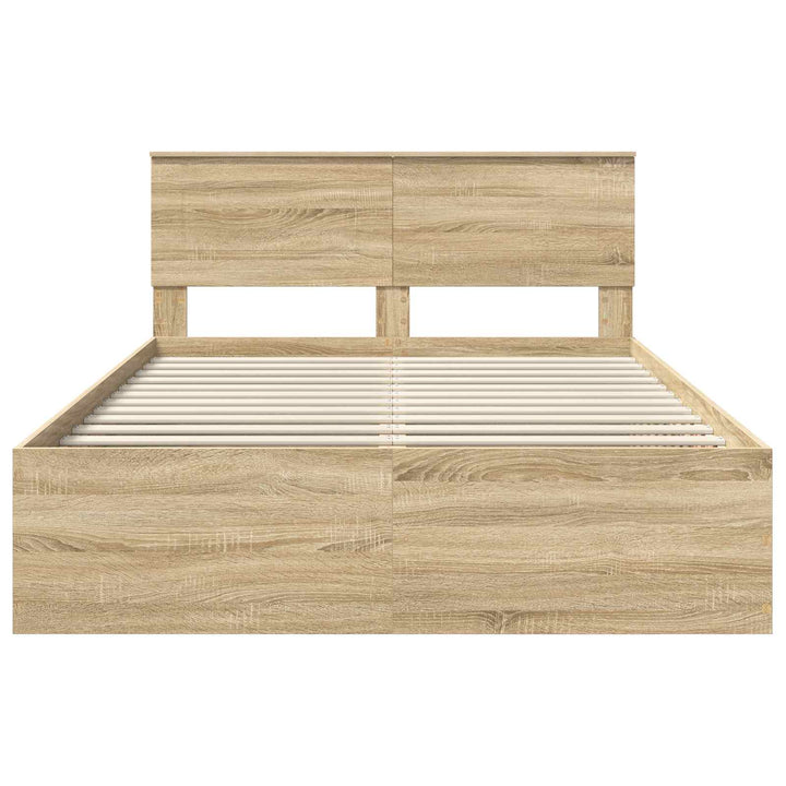 Sengestel med hovedgærde Sonoma eg 150 x 200 cm Konstrueret træ