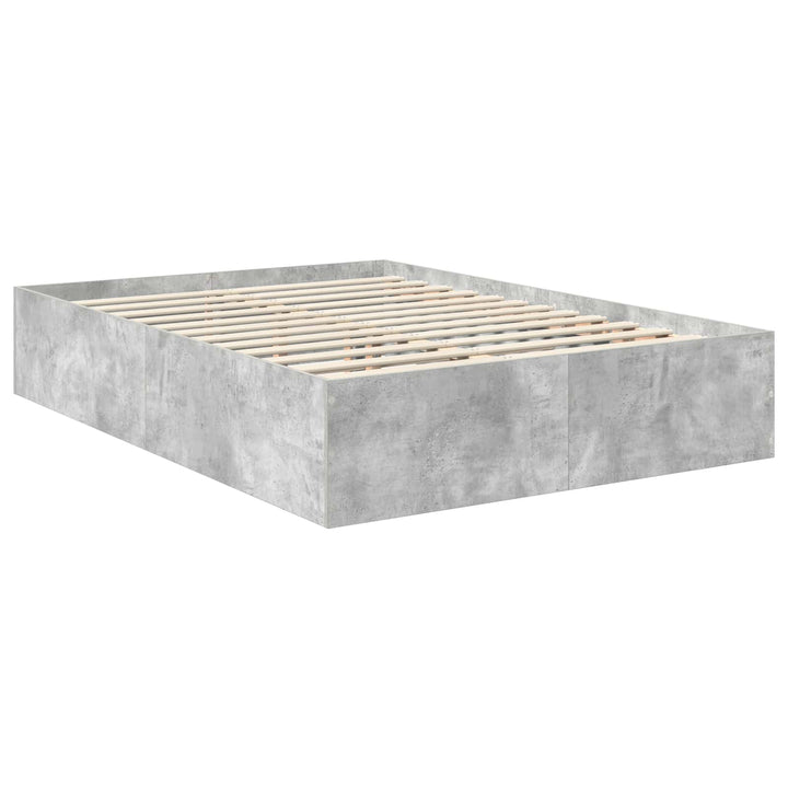 Sengestel med hovedgærde Beton Grå 150 x 200 cm Konstrueret træ