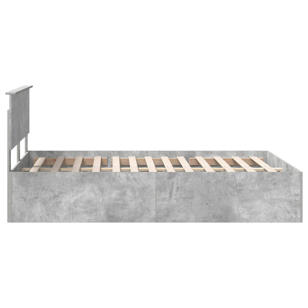 Sengestel med hovedgærde Beton Grå 150 x 200 cm Konstrueret træ