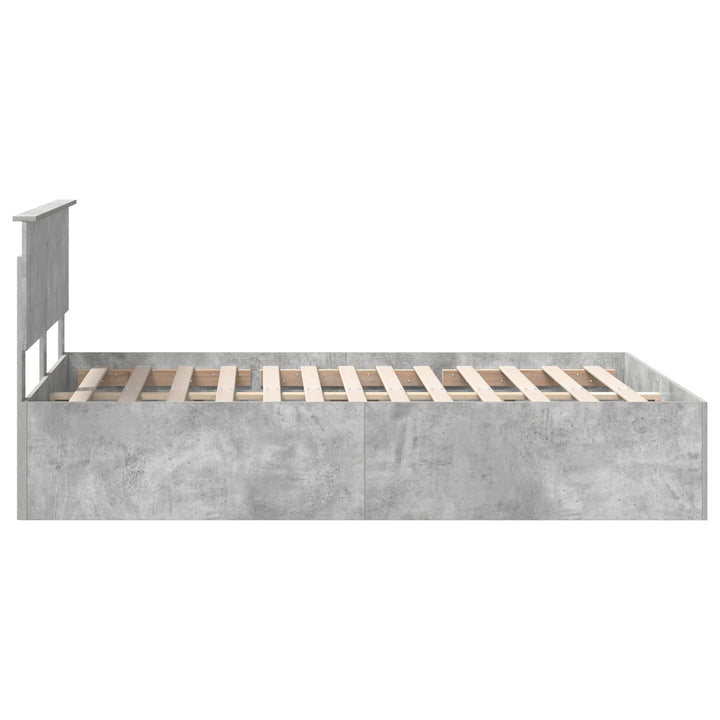 Sengestel med hovedgærde Beton Grå 150 x 200 cm Konstrueret træ