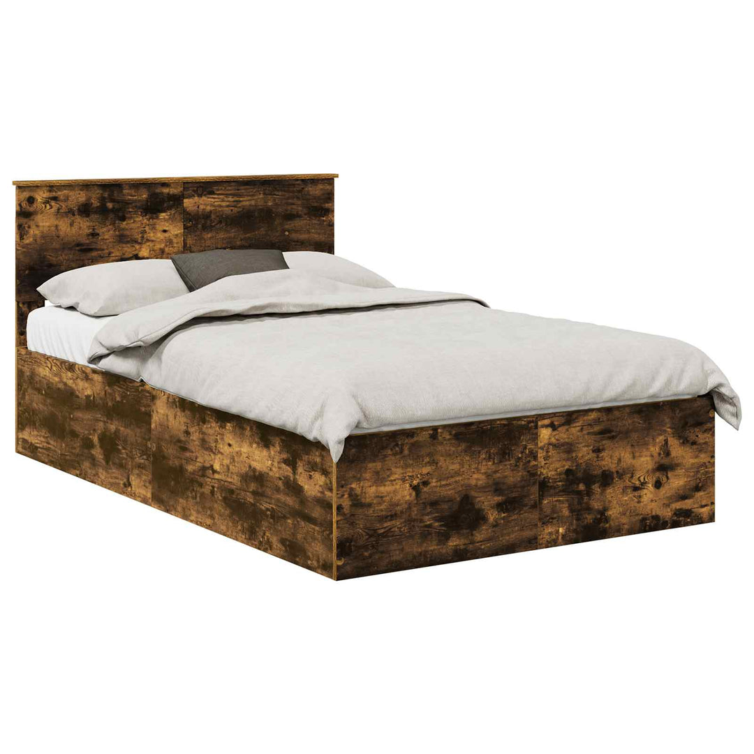 Sengestel med hovedgærde Røget eg 120 x 190 cm Konstrueret træ