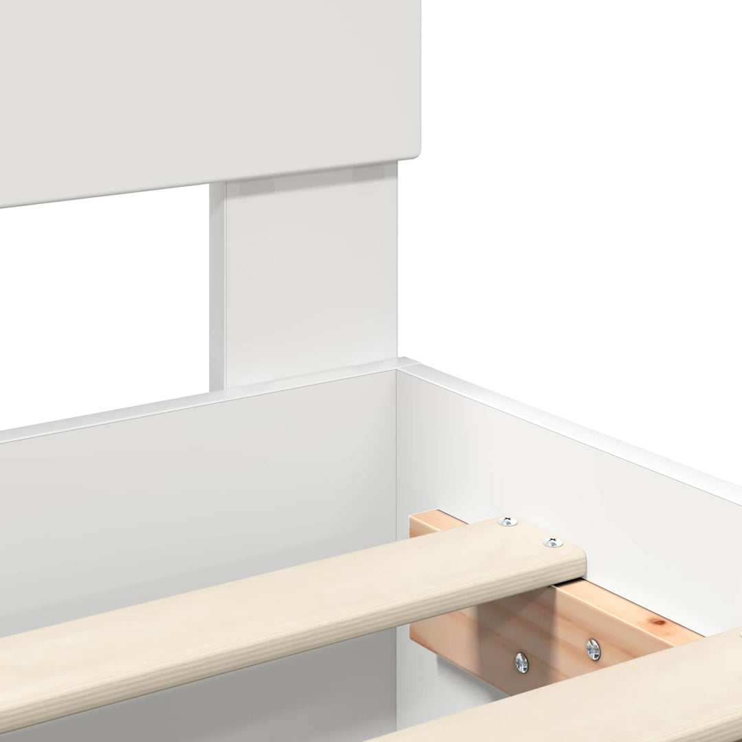 Sengestel med hovedgærde Hvid 100 x 200 cm Konstrueret træ