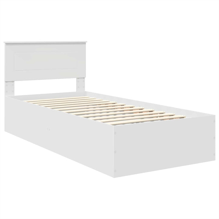 Sengestel med hovedgærde Hvid 100 x 200 cm Konstrueret træ