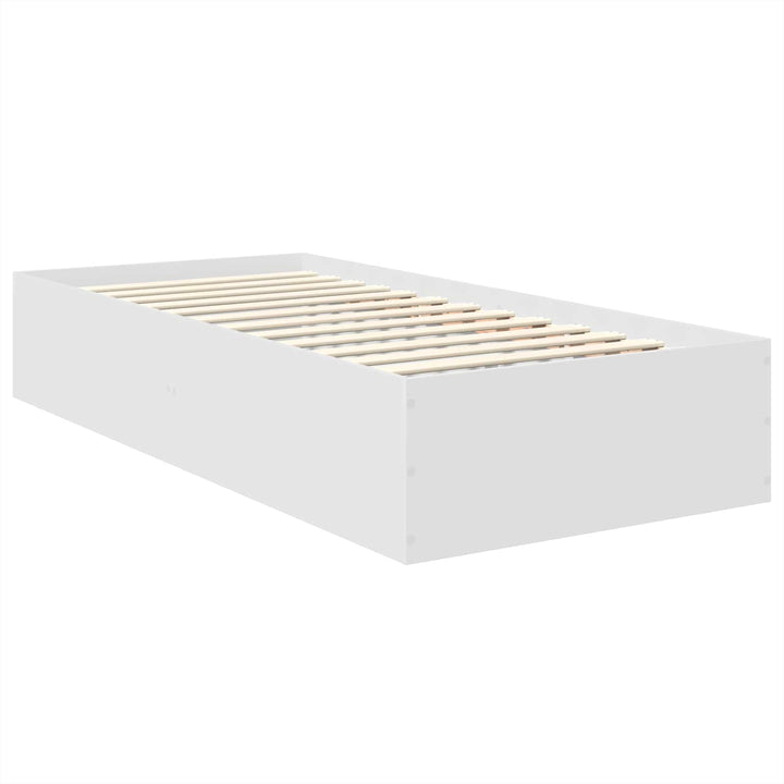 Sengestel med hovedgærde Hvid 100 x 200 cm Konstrueret træ