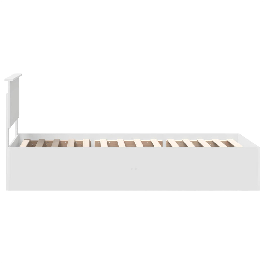 Sengestel med hovedgærde Hvid 100 x 200 cm Konstrueret træ