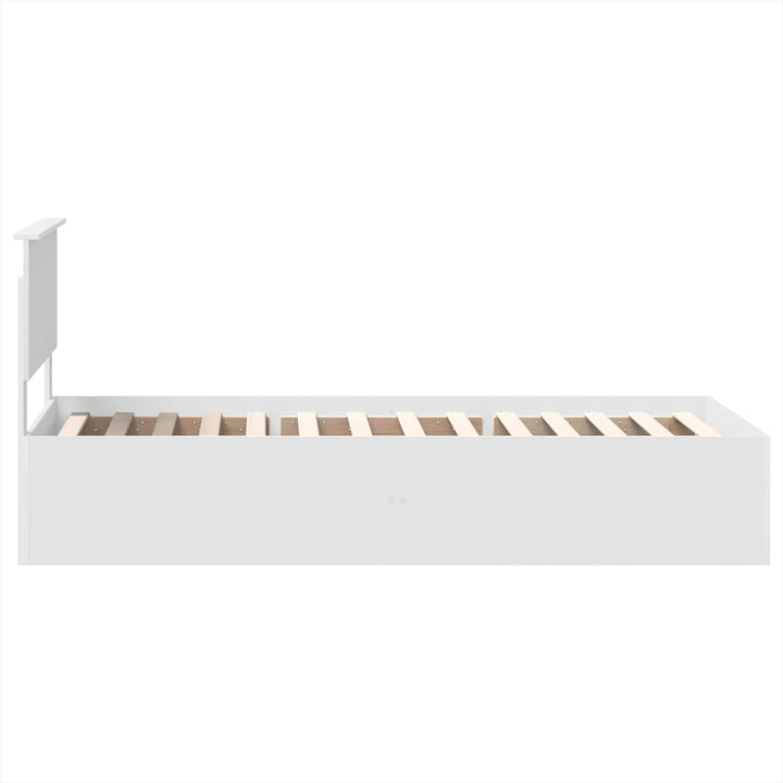 Sengestel med hovedgærde Hvid 100 x 200 cm Konstrueret træ