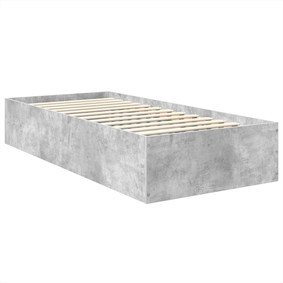 Sengestel med hovedgærde Beton Grå 100 x 200 cm Konstrueret træ